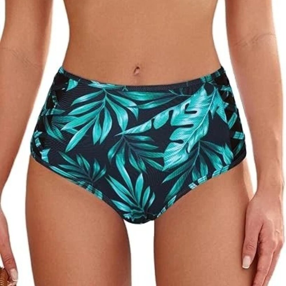 ZAFUL Forever Young Women's High Waist Bikini Bottom Side Mesh Spliced XL